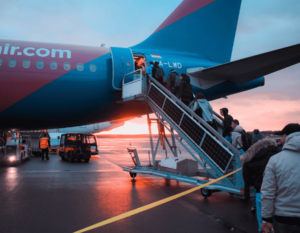 посадка в самолет
